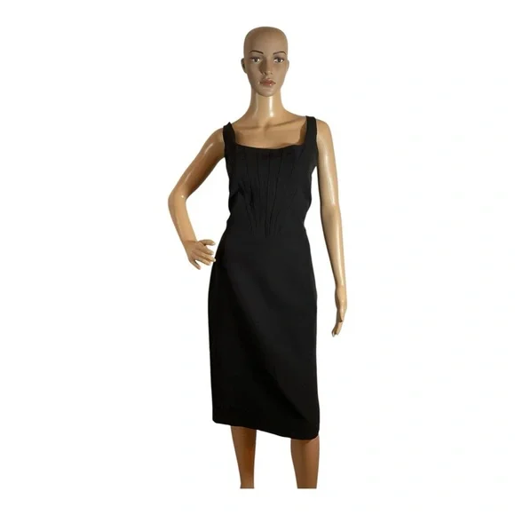 New York & Company | Dresses | Nyc Dress Womens Size Medium Black  Sleeveless Corset Detail Midi Dress | Poshmark